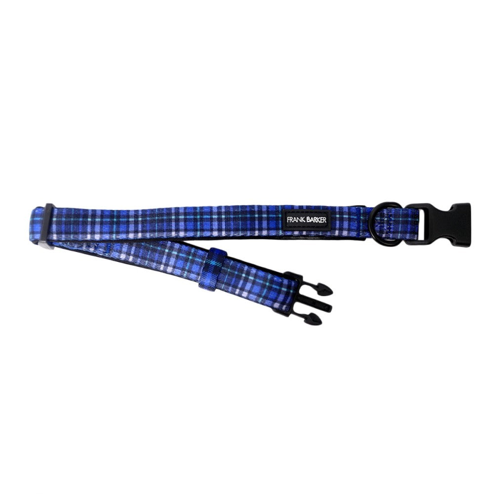 Frank Barker Men's Blue Plaid Collar Shirt - Casual Button Down Shirt for Work, Office & Everyday Wear