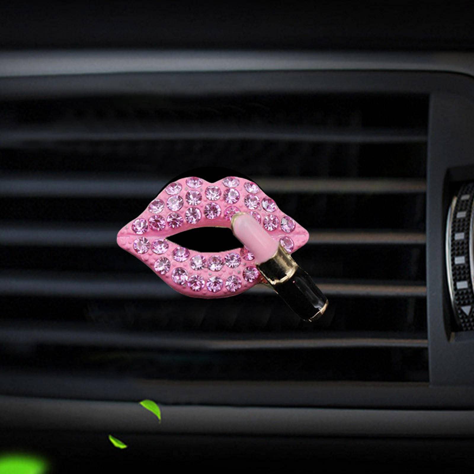 Diamond Red Lips Car Air Freshener Clip - Creative Aromatherapy Vent Clip for Car AC Outlet, Interior Accessories & Decoration - Perfect for Long Drives & Office Commutes