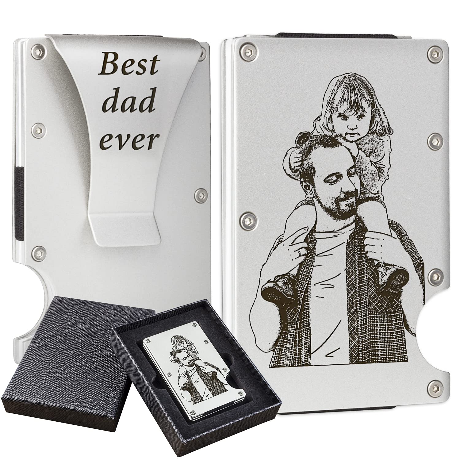Premium Carbon Fiber RFID Blocking Wallet for Men with Aluminum Money Clip - Personalized Engraved Gift for Husband, Boyfriend, Dad | Ideal for Father's Day, Birthday, Anniversary, Wedding & Valentine's Day | Perfect for Business, Travel & Everyday Use