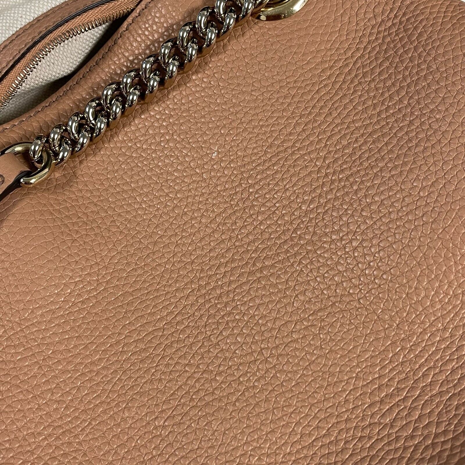 GUCCI GG Medium Soho Chain Shoulder Bag in Rose Beige with Tassel - Luxury Designer Crossbody Purse for Women, Perfect for Date Night, Parties & Everyday Use