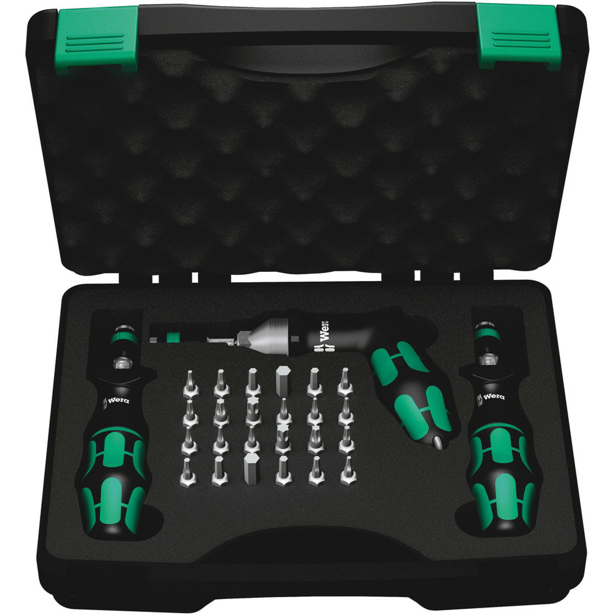 Wera 7445/46/47 Kraftform Precision Torque Screwdriver Set - 2.5 to 55.0 in.lbs (27-Piece) for Electronics, Automotive & DIY Projects