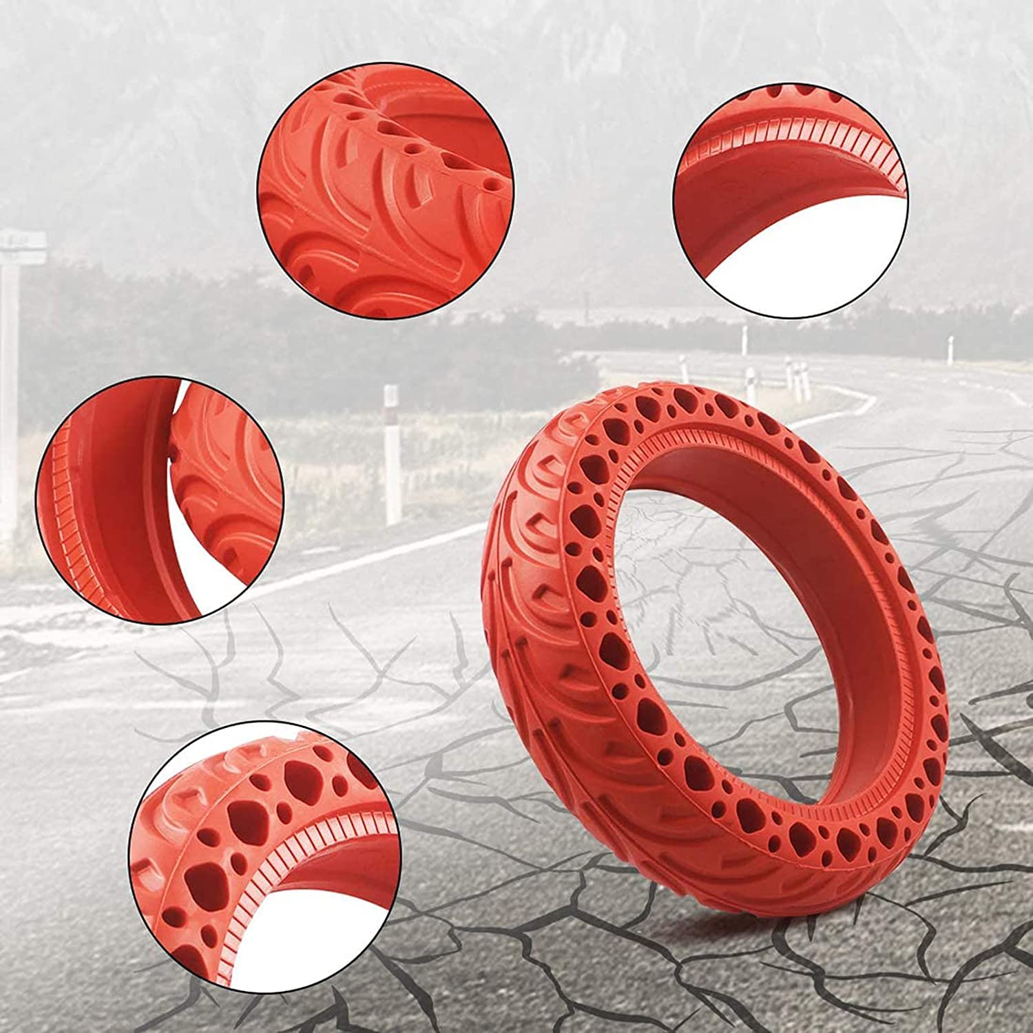 8.5 Inch Solid Honeycomb Replacement Wheels for Electric Scooter - Durable Front/Rear Tire Accessories for Commuting, Urban Travel & Last-Mile Transportation