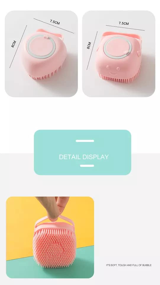 Eco-Friendly Silicone Bath Brush for Baby & Pets - Soft Exfoliating Massage Scrubber for Gentle Skin Care | Dog Cat Grooming Tool & Body Wash Accessory (Perfect for Sensitive Skin & Spa Bath Time)