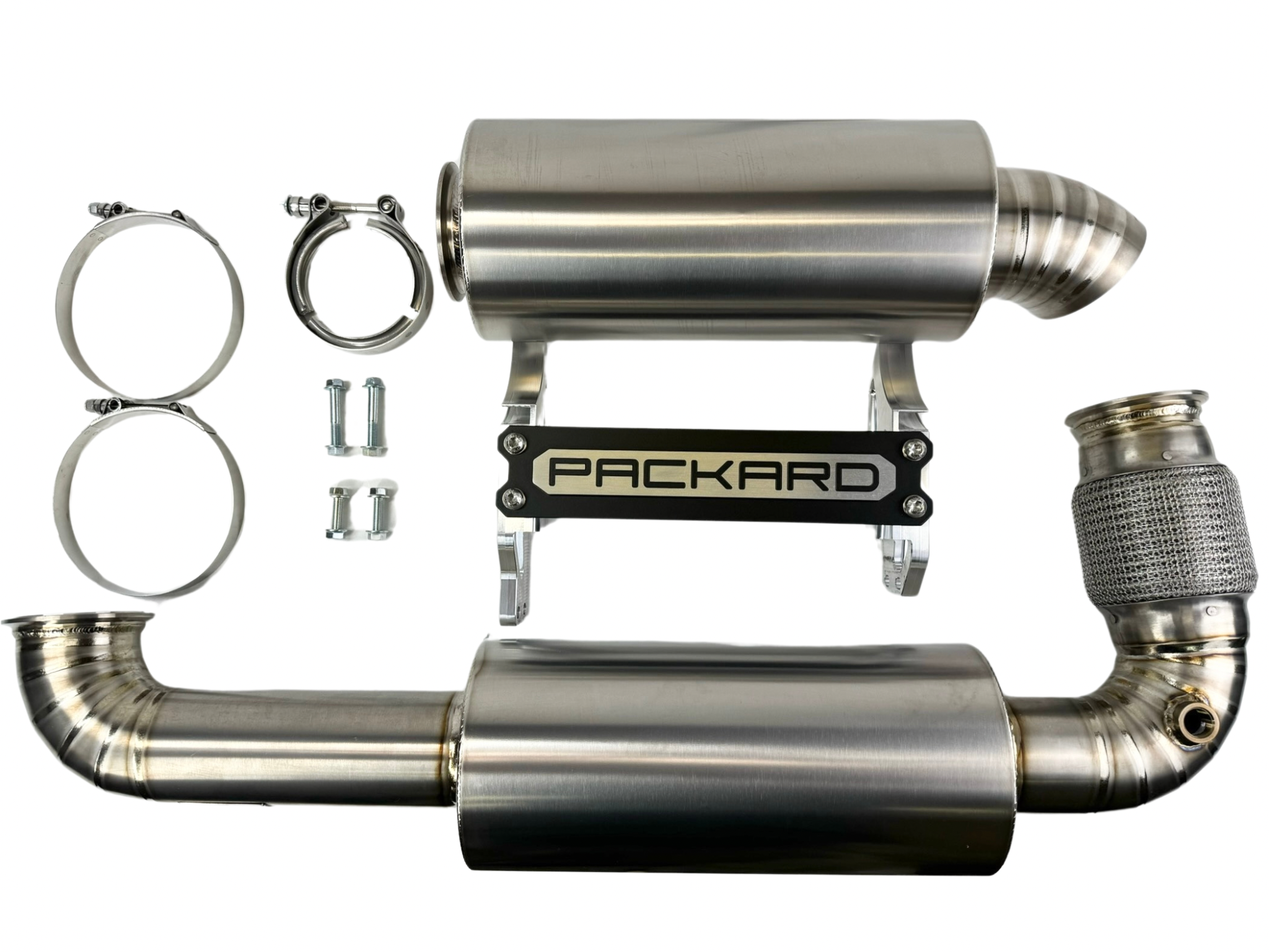 Packard Performance 3 Titanium Turbo Back Exhaust System - Dual Muffler for Can-Am X3 UTV - High-Performance Upgrade for Off-Road Racing & Dune Bashing