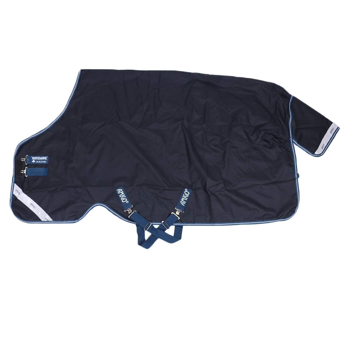 HORSEWARE Ireland Amigo Bravo 12 Original Lightweight Waterproof Breathable Horse Turnout Blanket - 0g Fill, Navy/Navy, Size 69 - Perfect for Outdoor Riding, Stable Use & Cold Weather Protection