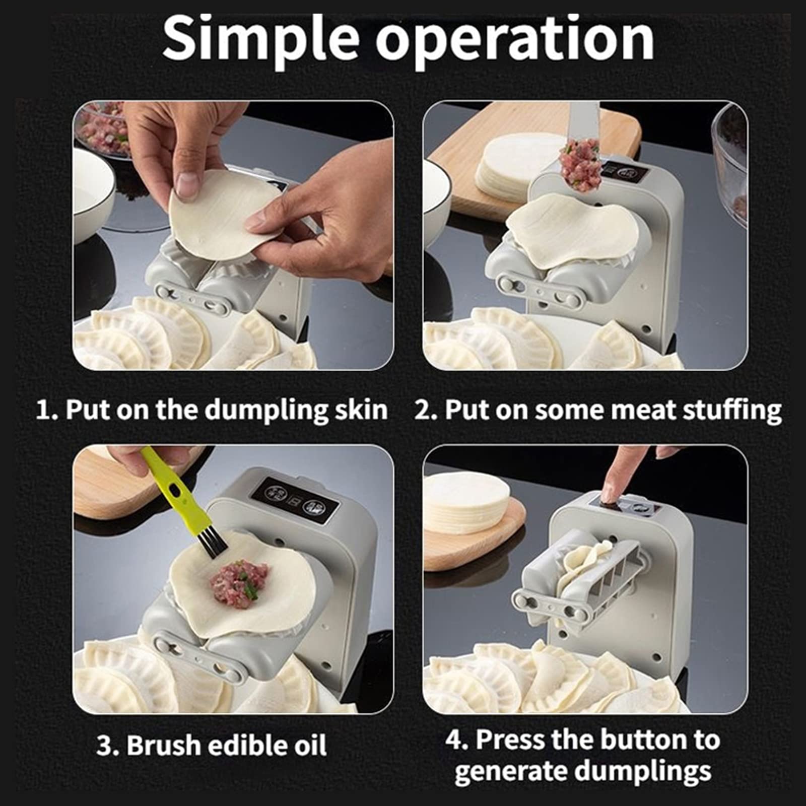 **Amposei Electric Dumpling Maker Machine – Automatic Dumpling Press & Mold for Homemade Dumplings, Empanadas, Pierogi, Ravioli – 2-Piece Kitchen Gadget Set – Perfect for Family Cooking & Party Snacks**