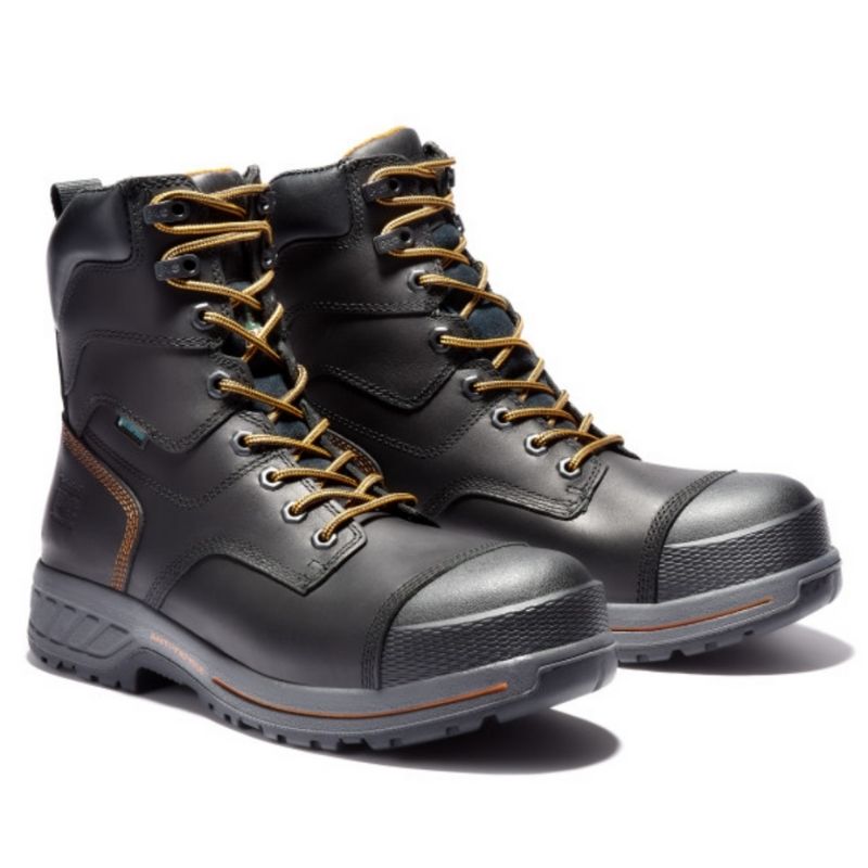 Timberland PRO Endurance HD Men's 8 Inch Waterproof Composite Toe CSA Certified Safety Work Boots - Black | Heavy Duty Construction for Outdoor Work, Hiking & Industrial Jobs