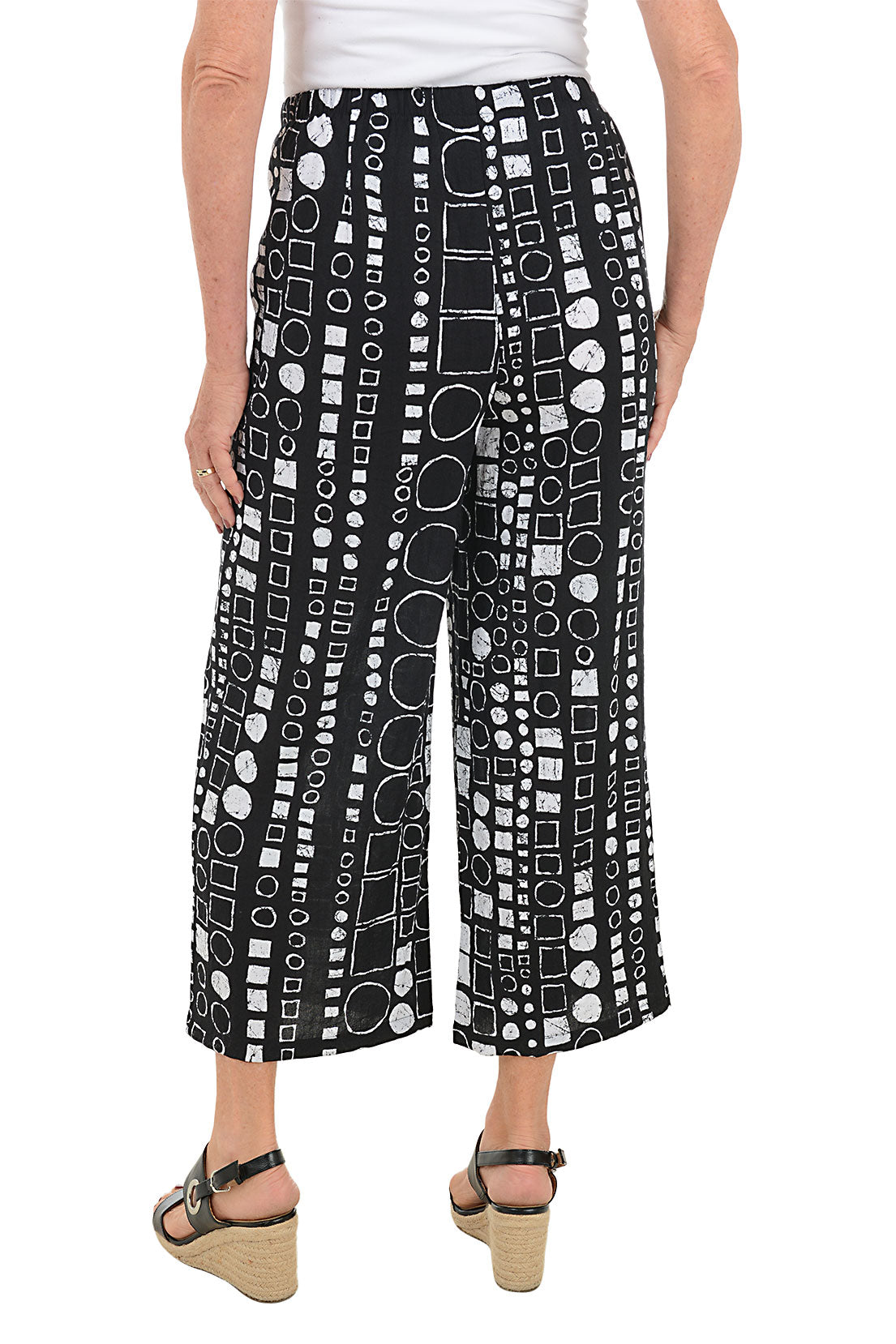 Stylish Black Geometric Print Pants for Women - Trendy High Waisted Trousers with Unique Design | Perfect for Office, Casual Outfits & Night Out