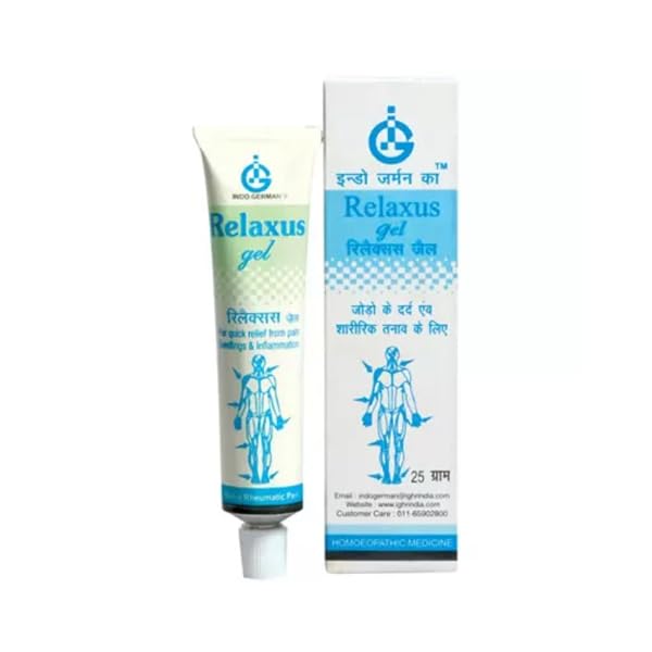 Homoeomeds RELAXUS Gel 25g - Natural Muscle Pain Relief & Relaxation Cream - Perfect for Post-Workout Recovery & Stress Relief
