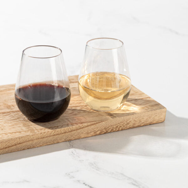 4 oz. Clear Stemless Wine Glasses - Set of 8 Shatterproof Plastic Cups for Parties, Weddings & Outdoor Events - Dishwasher Safe Drinkware for Champagne, Cocktails & Beverages