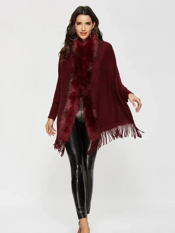 Women's Warm Wool Coat with Fur Collar - Winter Fashion Outerwear for Casual & Dressy Occasions