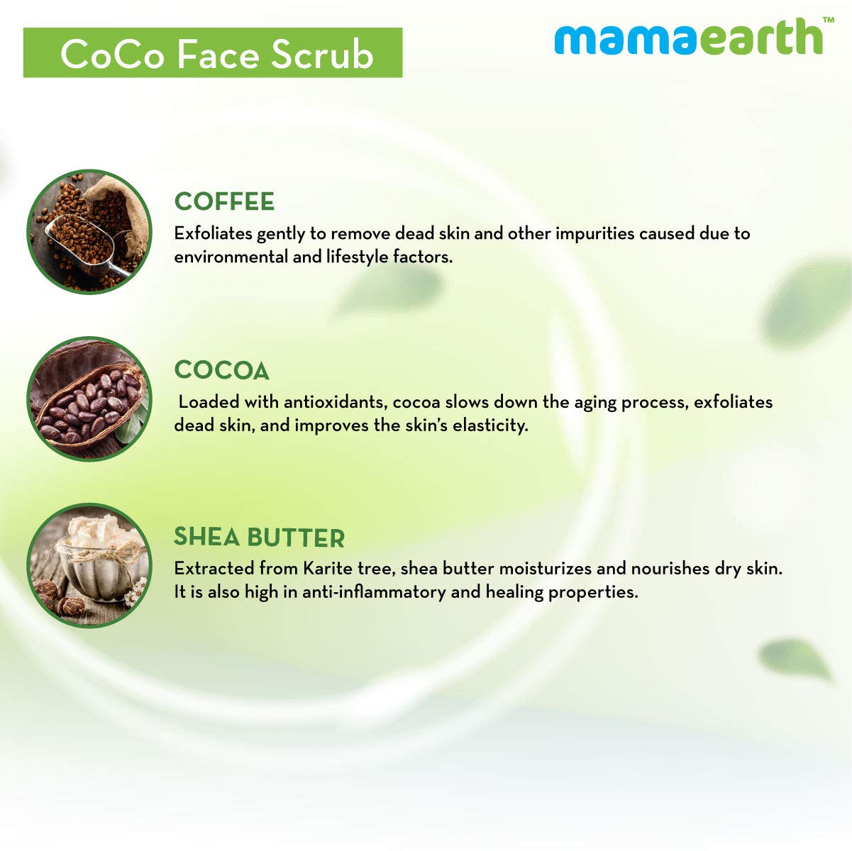 Mamaearth CoCo Face Scrub with Coffee & Cocoa for Deep Exfoliation - 100g | Natural Skincare for Glowing Skin | Perfect for Daily Face Cleansing & Blackhead Removal