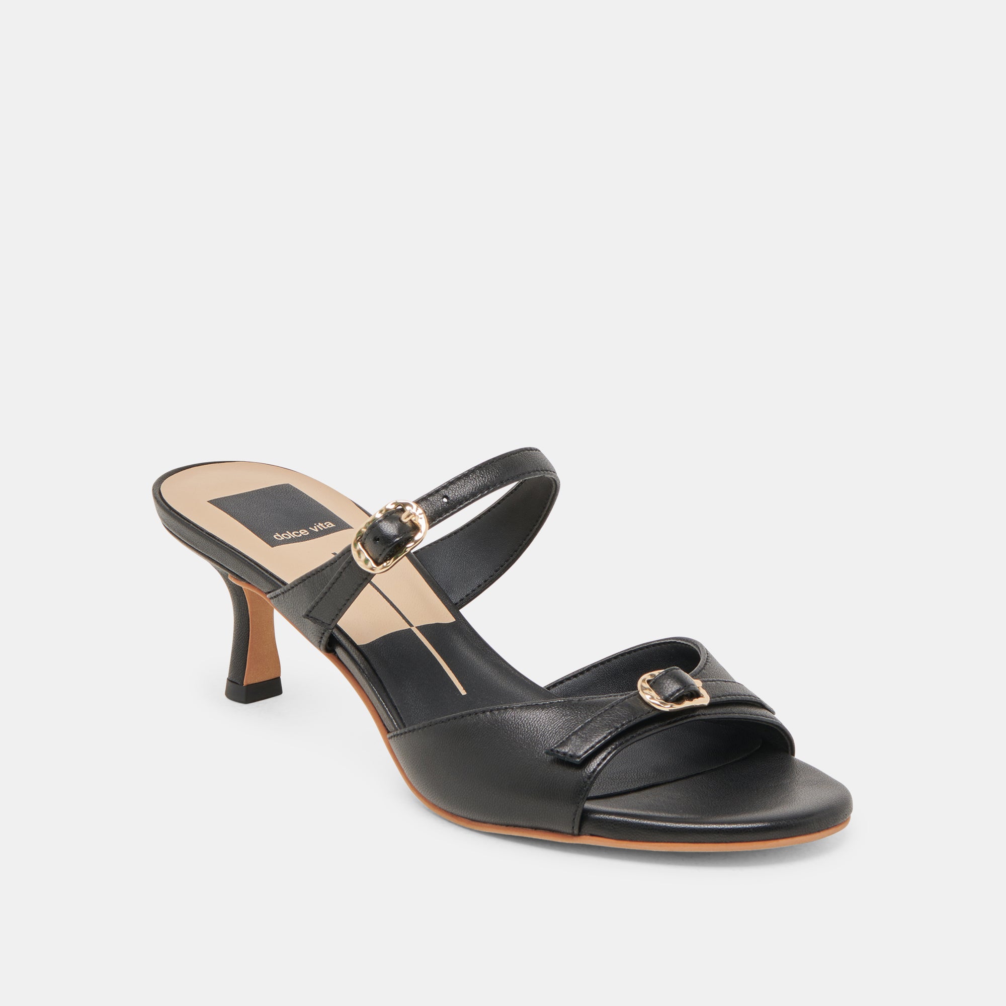 LORALI Women's Black Leather High Heels - Stylish Pointed Toe Pumps for Office, Party & Evening Wear