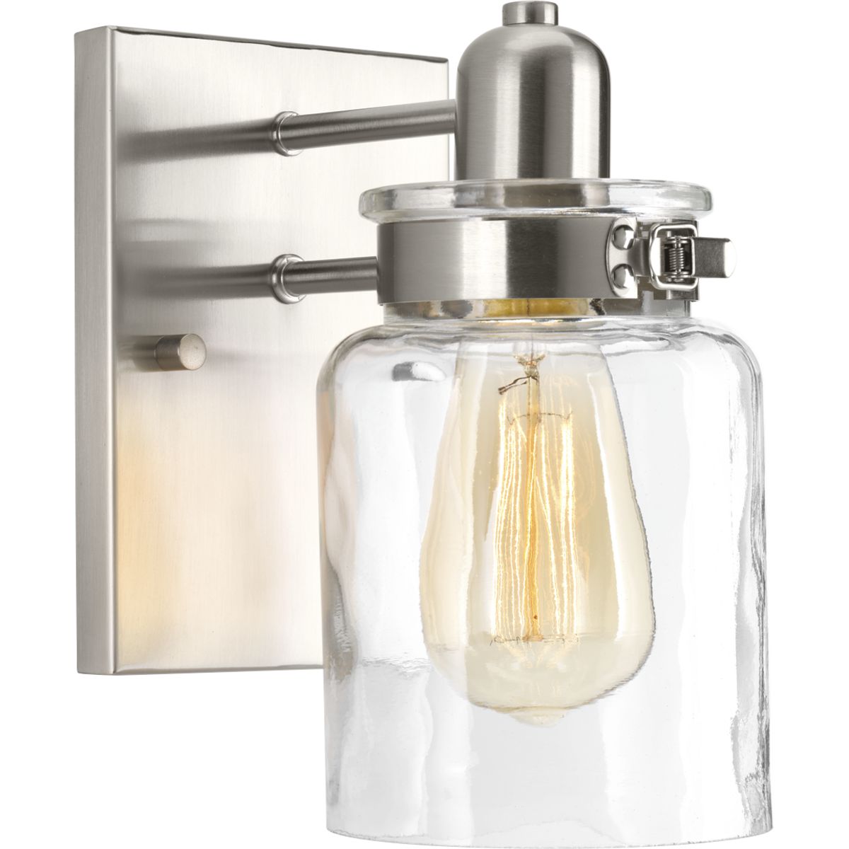 Calhoun Collection Clear Glass Bathroom Vanity Light - Modern One Light Fixture for Bathroom Mirror, Sink & Makeup Area