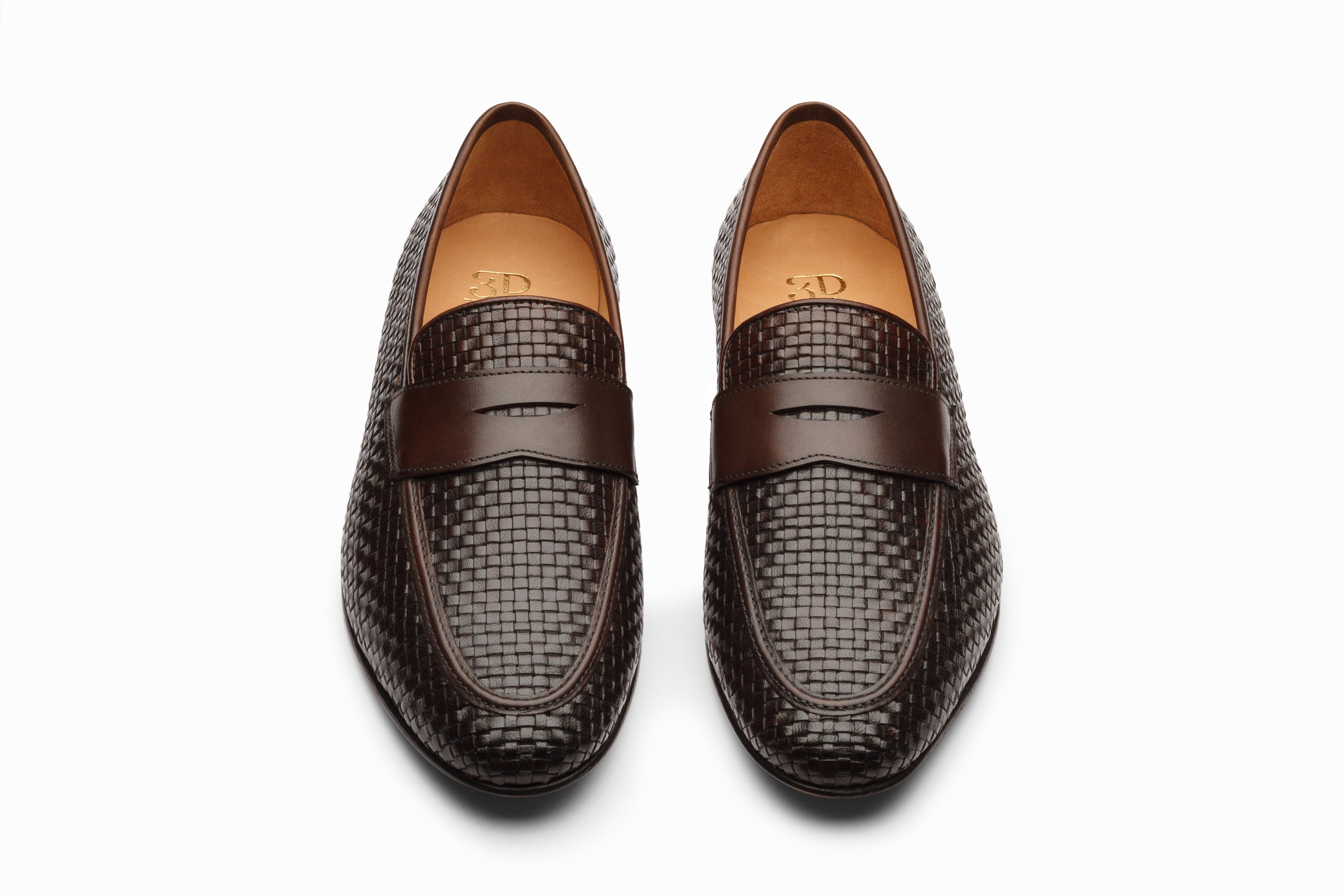 Premium Penny Loafers for Men - Woven Dark Brown Leather Slip-On Shoes | Comfortable & Stylish for Business, Casual & Office Wear