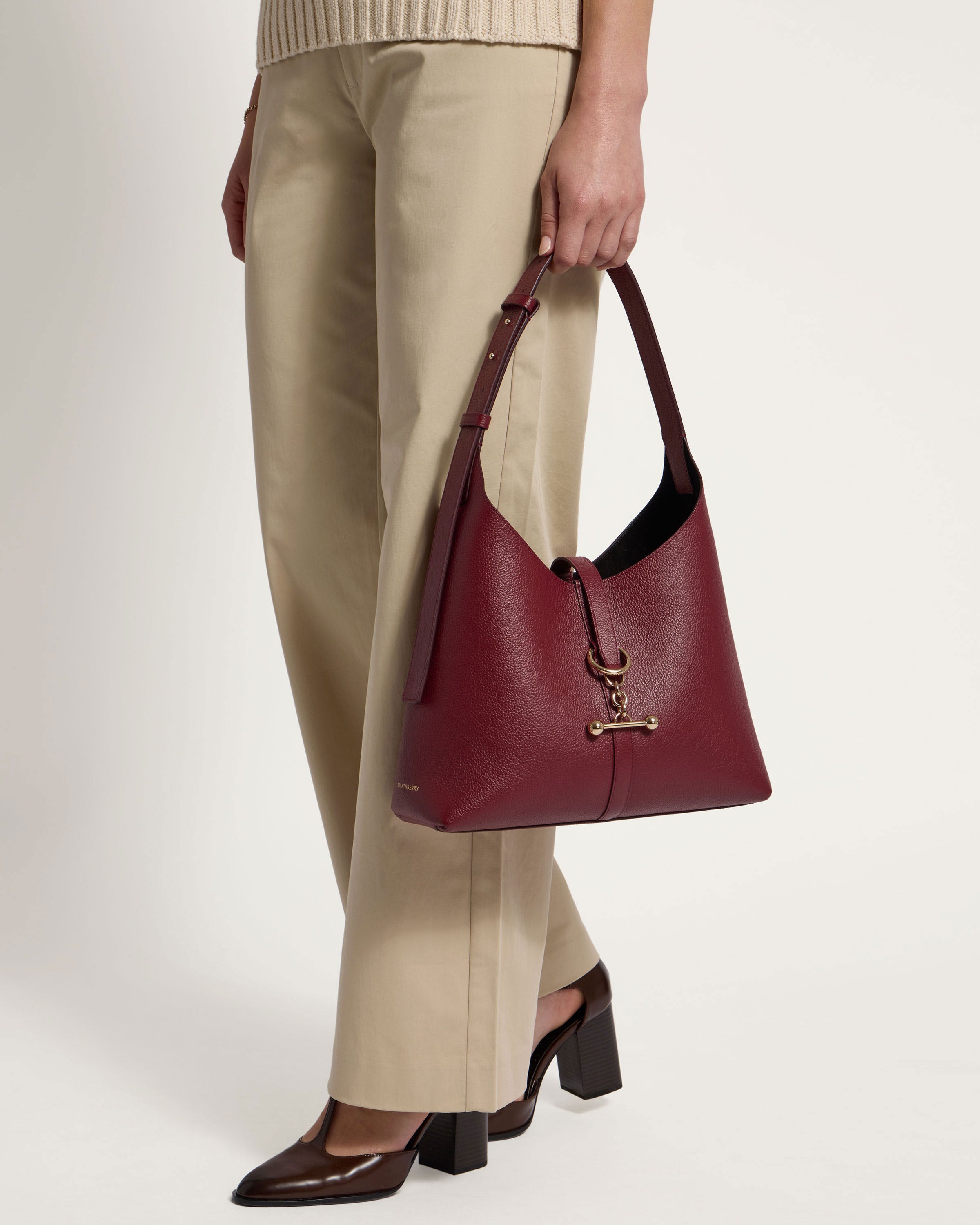Stylish Kite Hobo Handbag in Oxblood Red - Perfect for Work, Travel & Everyday Use