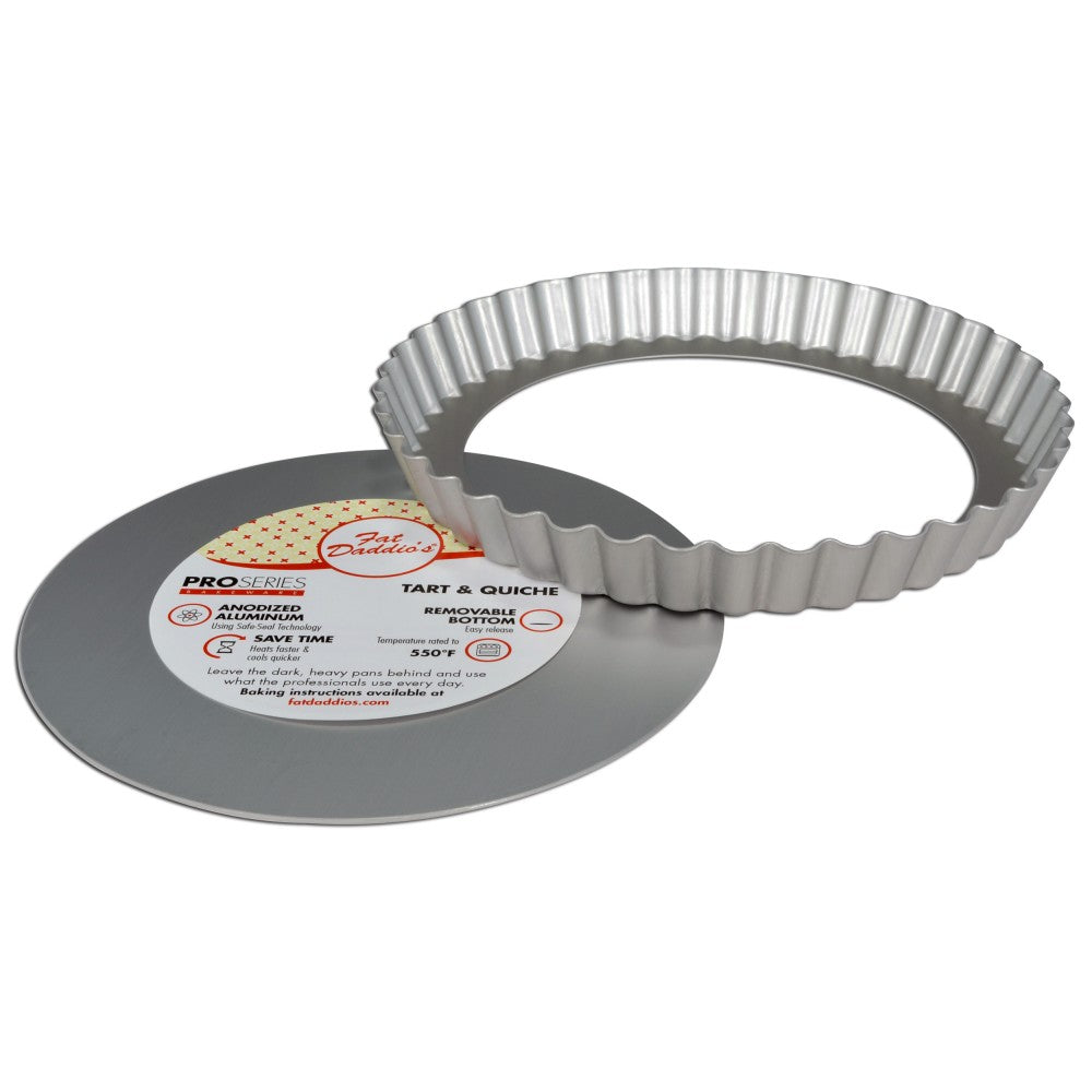 Fat Daddio's 11-Inch Fluted Tart Pan with Removable Bottom - Perfect for Baking Pies, Tarts & Quiches | Professional Grade Non-Stick Bakeware for Home & Commercial Kitchens