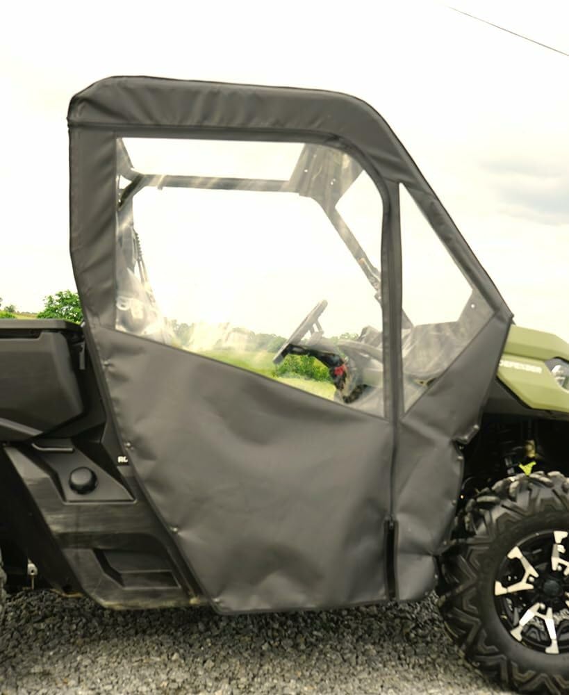 Seizmik UTV Soft Full Doors Kit for Can Am Defender (2016-2023) Models - Zippered Windows, Durable Side by Side Accessories | Perfect for Off-Roading, Hunting & Farm Work
