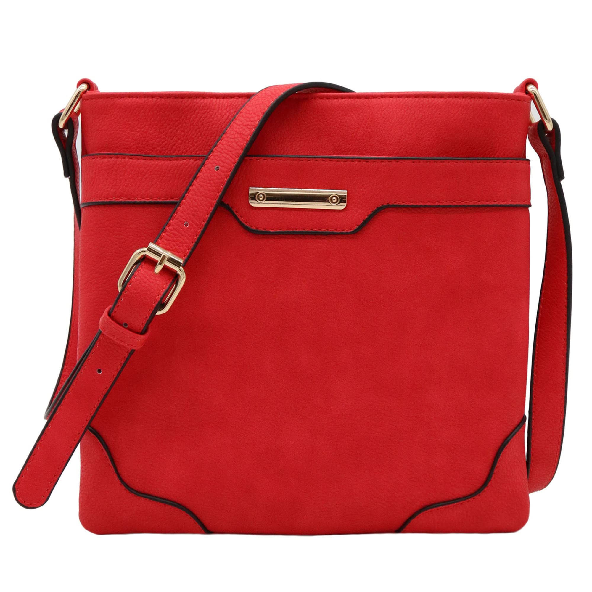 Medium Size Solid Modern Classic Crossbody Bag with Gold Plate - Stylish & Durable for Women, Perfect for Work, Travel & Everyday Use