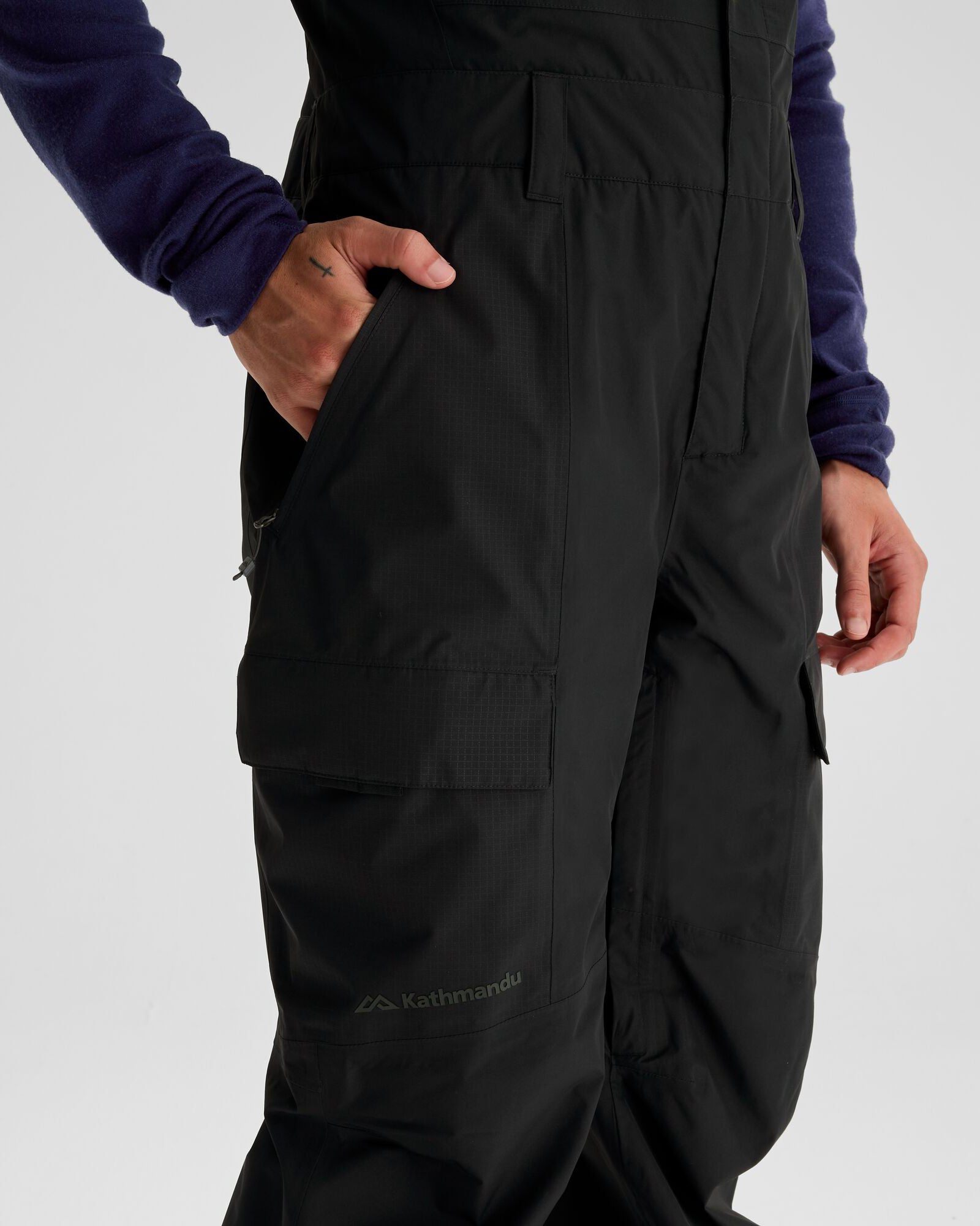 Men's PWDR Days 2L Insulated Snow Bib Pants - Waterproof Winter Ski Bib Overalls for Snowboarding & Cold Weather (Black Stingray) - Perfect for Skiing, Snowboarding & Outdoor Winter Activities