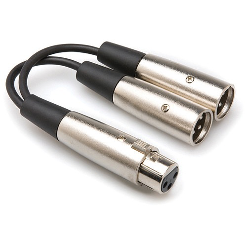 Hosa Technology XLR Female to 2 XLR Male Y Cable (6 ft) - Professional Audio Splitter for Microphones, Mixers & Studio Equipment
