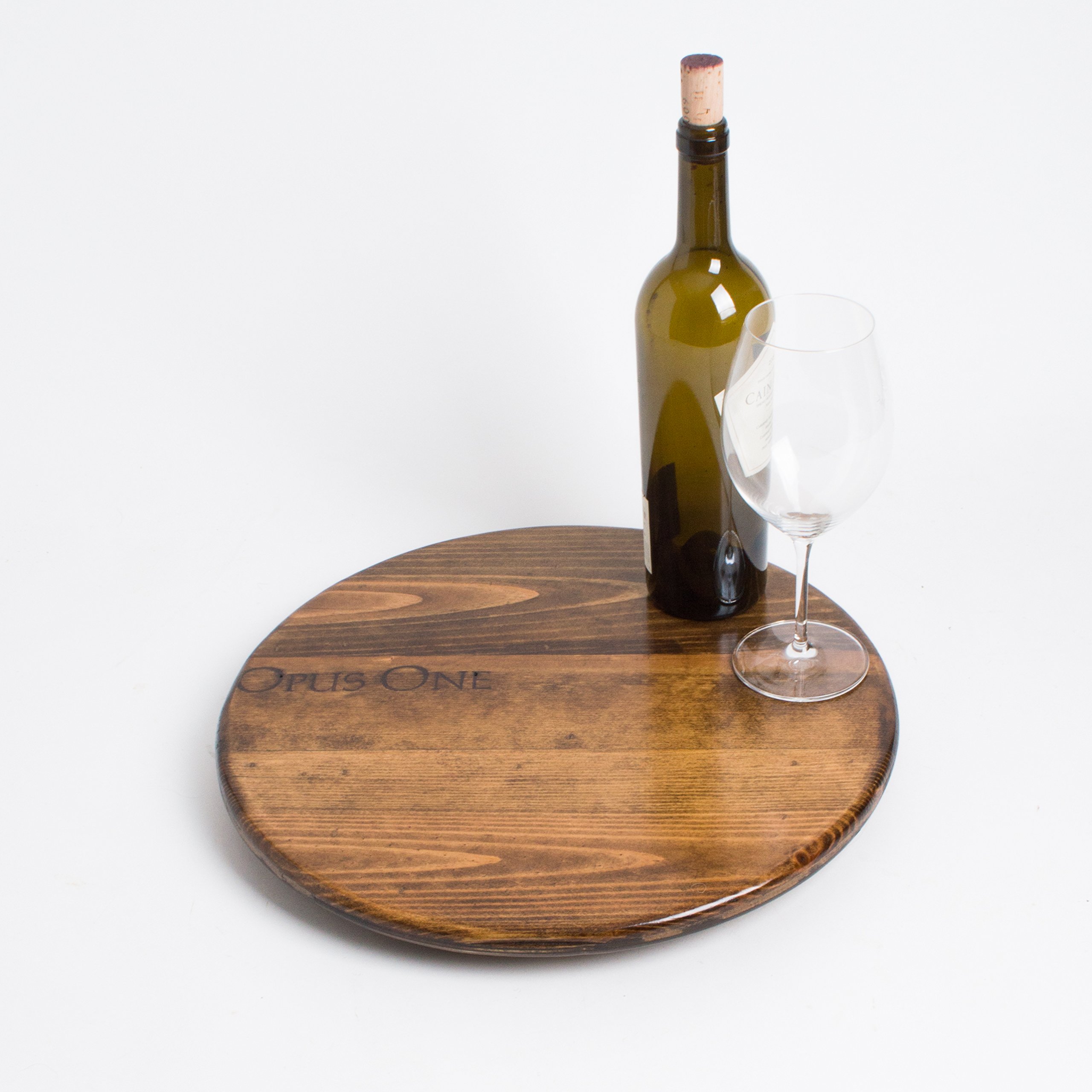 Opus One Crate Lazy Susan Turntable by Alpine Wine Design - Rustic Provincial Finish for Wine Bottles, Spices & Kitchen Organization