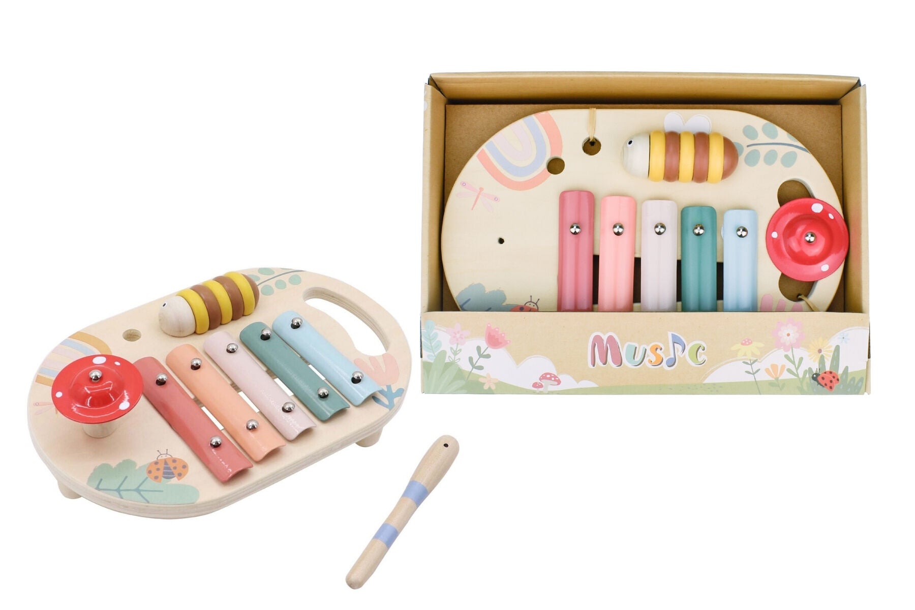 Wooden Spring Insect Music Box - Handmade Natural Wood Music Box with Wind-Up Mechanism, Perfect for Relaxation, Gifts, and Home Decor