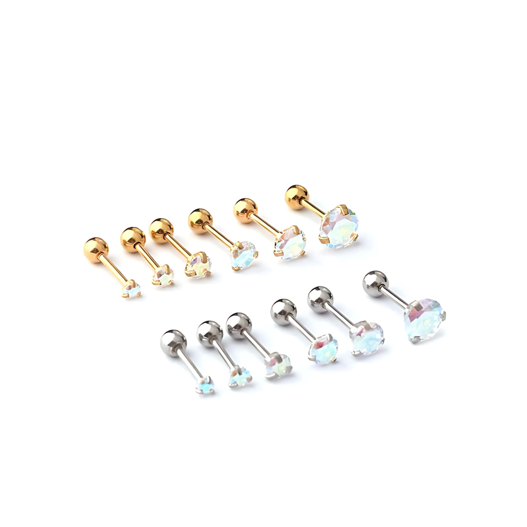 2mm 4mm 5mm Cartilage Stud Earrings - Simple Sleeper Hoop Earrings for Women | HSPJ359 | Perfect for Daily Wear, Piercing Healing and Minimalist Style