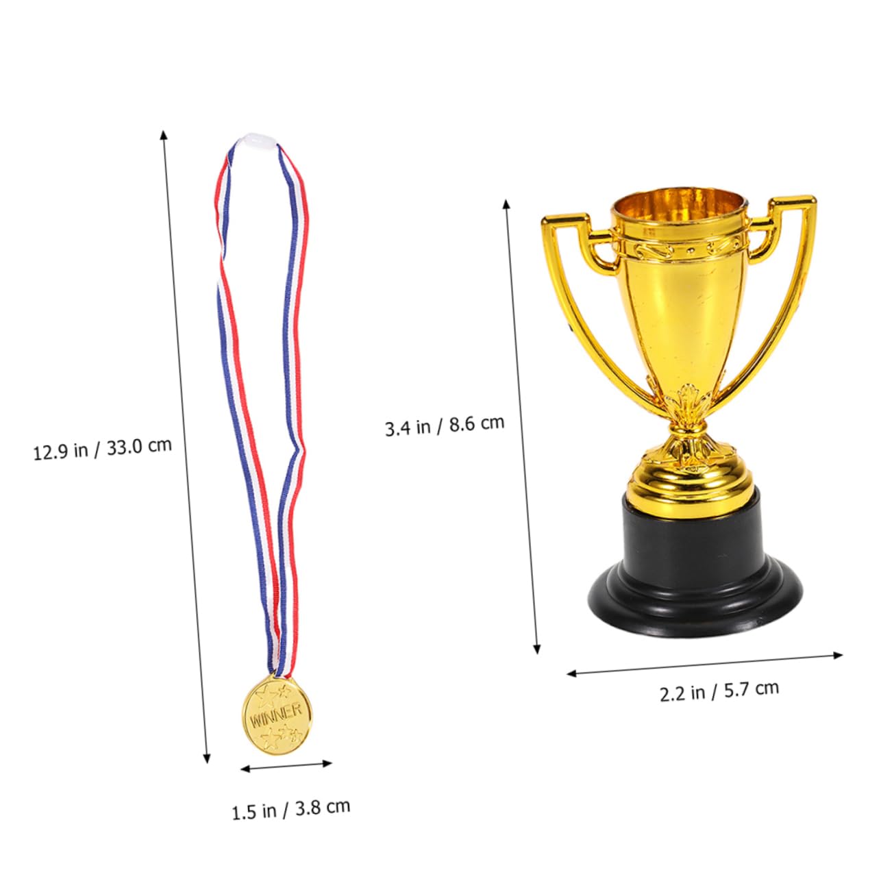 BESPORTBLE 108 Pcs Kids Trophies Bulk Set - Reusable Mini Awards for Children's Games, Sports & Classroom Rewards | Perfect for Birthday Parties, School Events & Sports Competitions