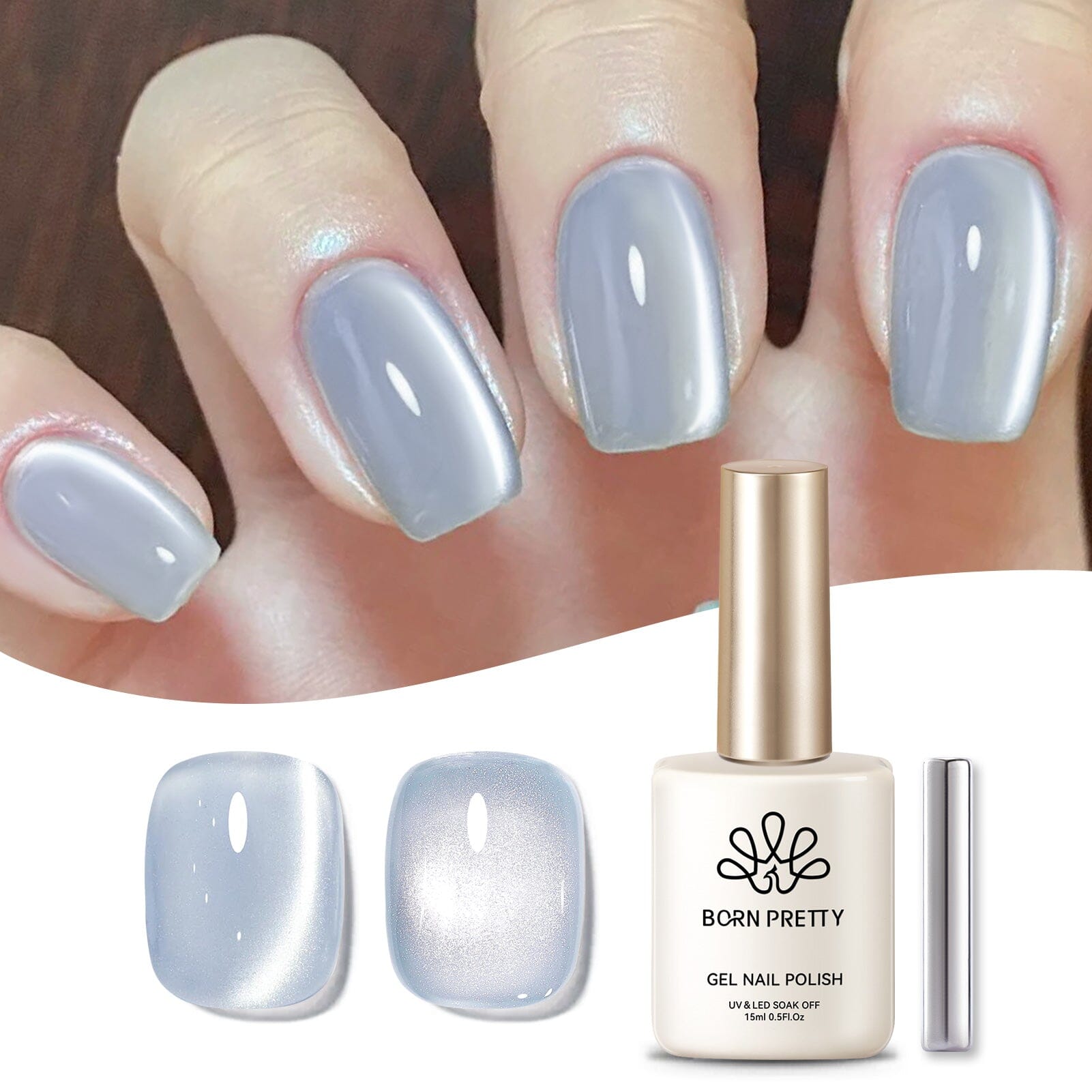 Blue Moonlight Cat Magnetic Gel - 15ml Nail Polish for Long-Lasting Shine & Durability - Perfect for Nail Art, Manicures & Special Occasions