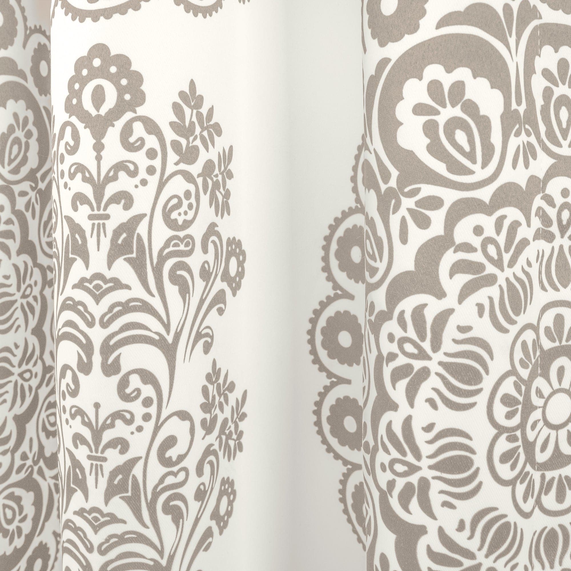 Evelyn Medallion Light Filtering Window Curtain Set - Sheer Elegant Drapes for Living Room & Bedroom - Soft Sunlight & Privacy Control
