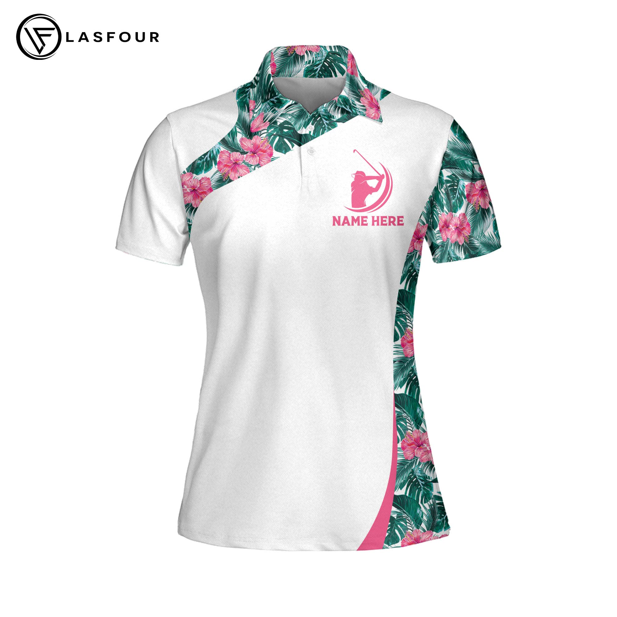 LASFUN Custom Women's Golf Shirts Short Sleeve - 3D Printed Funny Golf Outfits for Ladies - Moisture Wicking Performance Polo for Golfing, Practice & Casual Wear