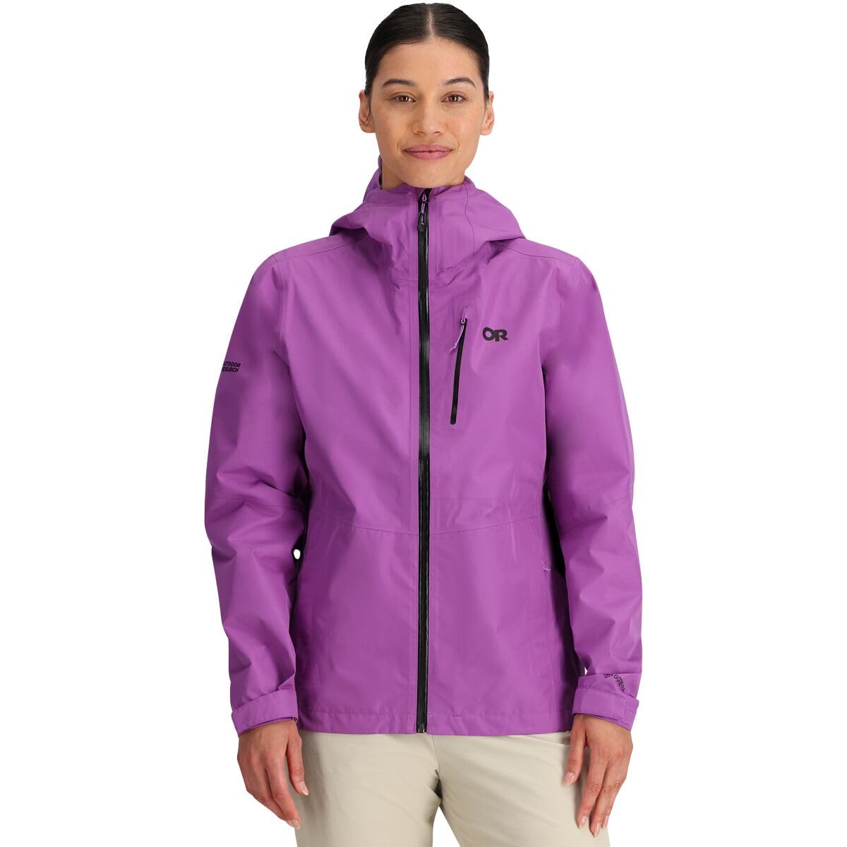 Outdoor Research Women's Aspire II Waterproof Hiking Jacket - Small, Geode - Lightweight Windproof Raincoat for Backpacking & Outdoor Adventures