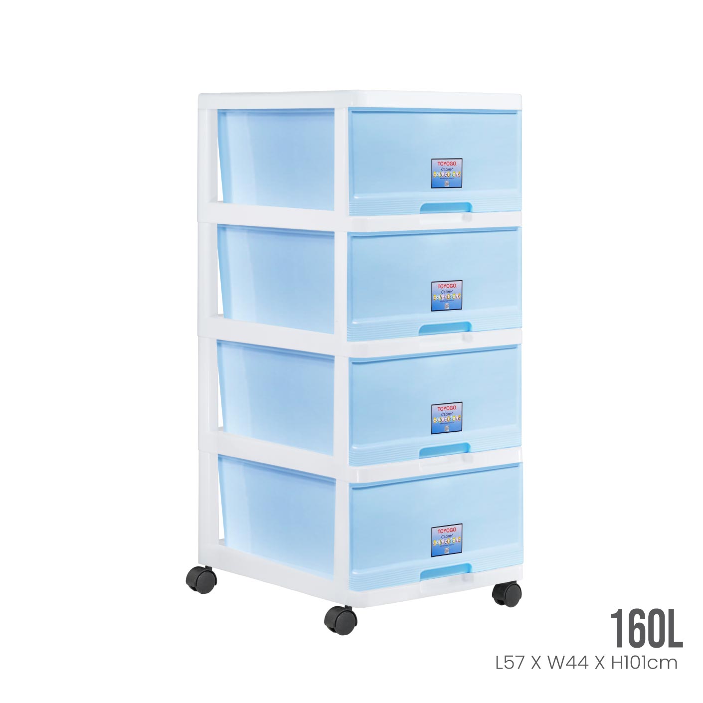 4-Tier Rolling Storage Cart with Wheels - Heavy Duty Metal Utility Organizer for Kitchen, Bathroom, Office, or Garage Use (Model 807-4)