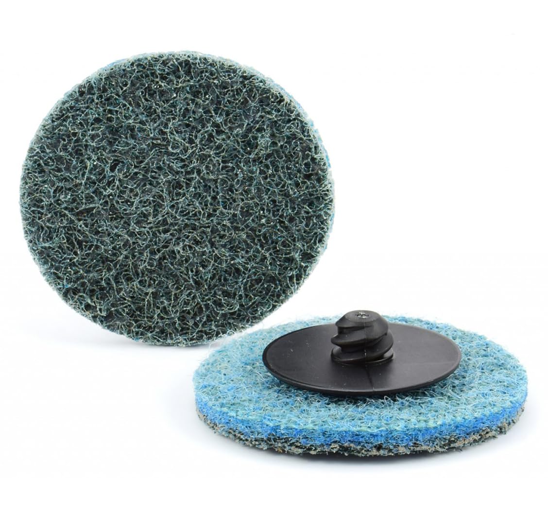 3 Inch Quick Change Sanding Discs 25 Pack - Fine Grit Surface Conditioning Discs for Die Grinder (Blue, Fine) - Perfect for Metal Polishing, Wood Sanding & Automotive Surface Prep
