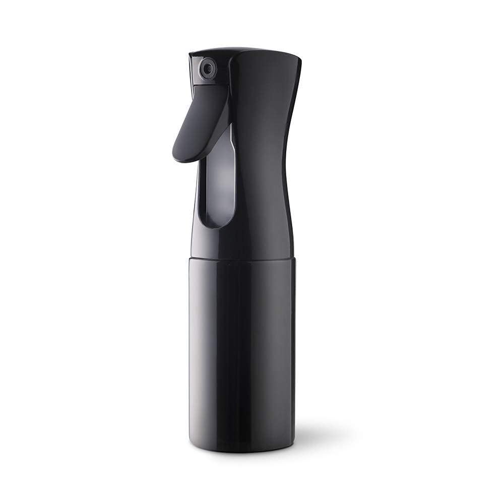 BIRZAR 300ML Refillable Spray Bottle - Hair Mist, Facial Spray, Salon Water Sprayer, Laundry & Cleaning Spray Bottle (Black) - Perfect for Hair Styling, Skincare, Plants & Home Use