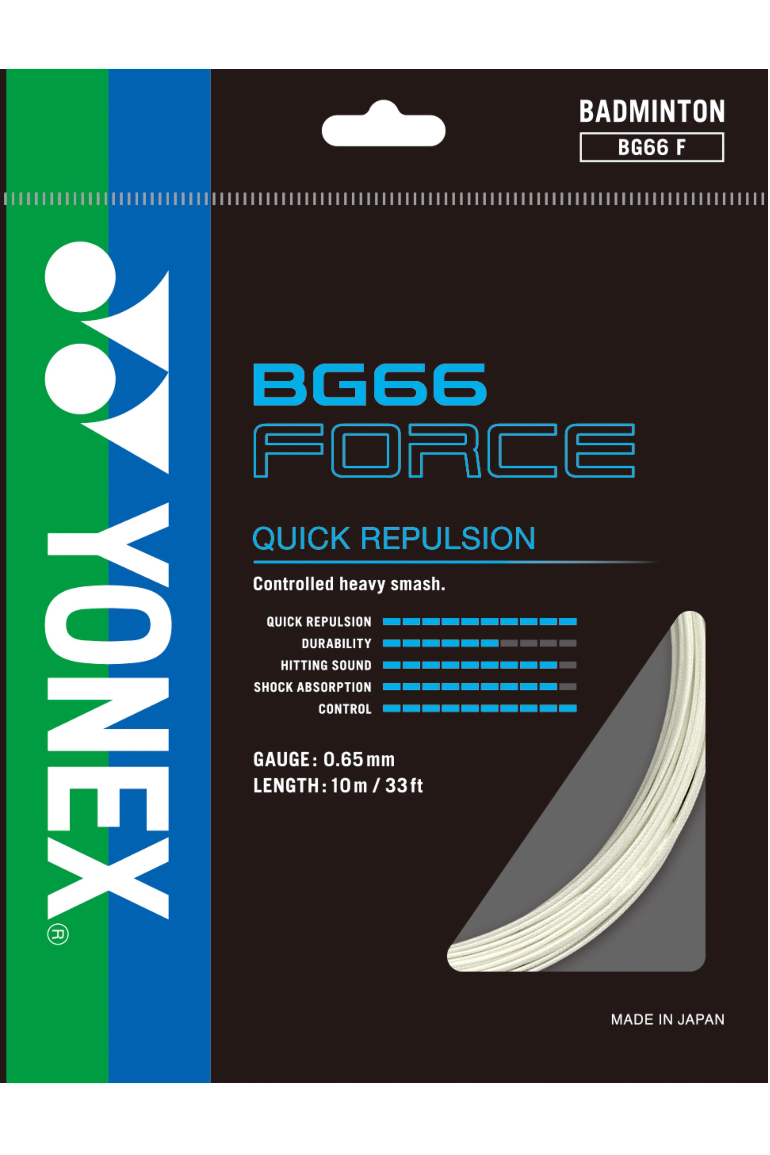 Yonex BG 66 Force Badminton String - High Performance Badminton Racket String for Professional Players | Perfect for Tournaments & Training