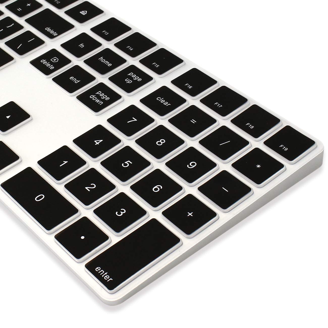 Ultra Thin Silicone Keyboard Cover for Apple iMac Magic Keyboard with Numeric Keypad (2017-2019 Model A1843) - Wireless Bluetooth Full-Size Keyboard Protector | Perfect for Office, Home & Travel Use (Black)