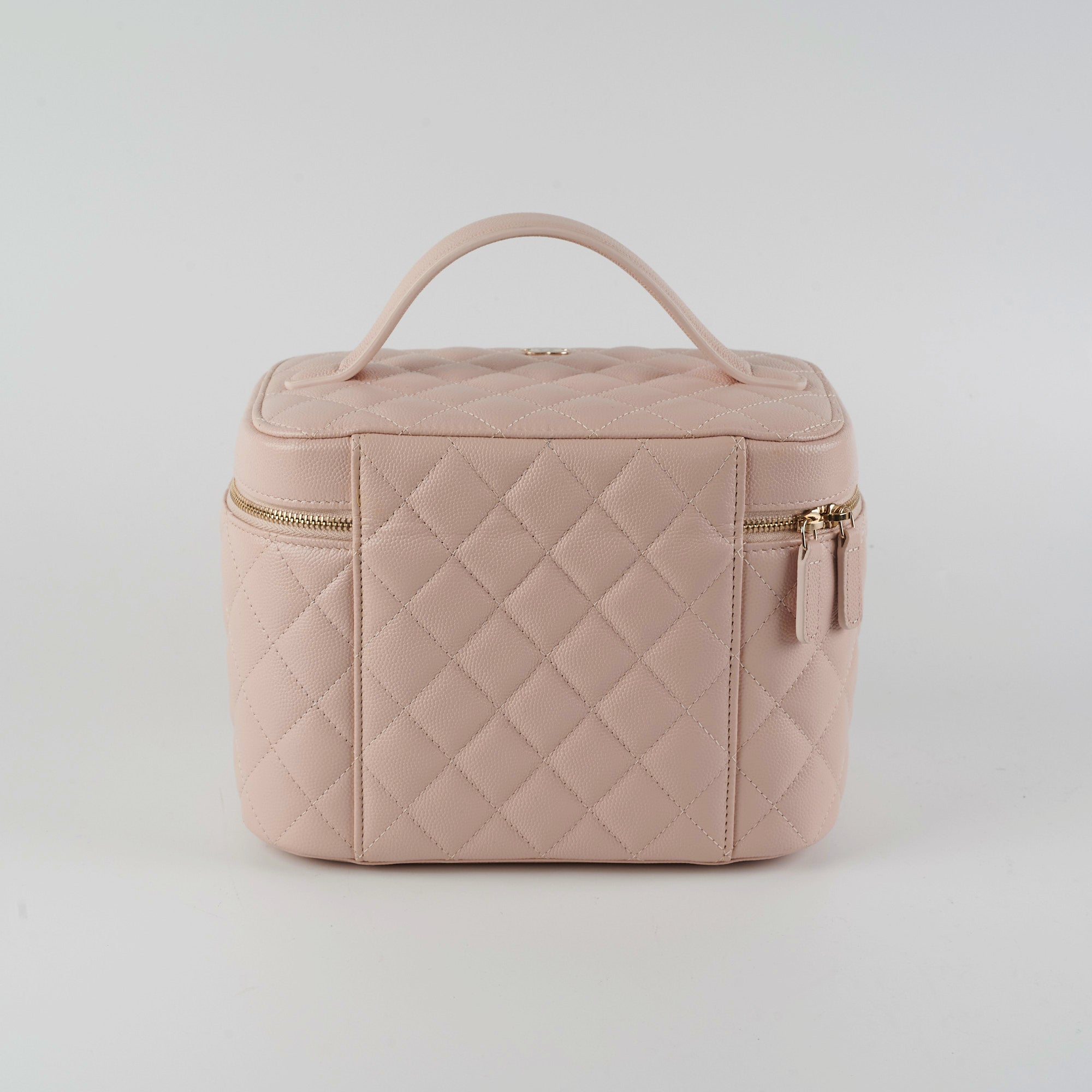 Chanel Caviar Vanity Cosmetic Bag Pink Rose Clair - Luxury Makeup Pouch for Travel & Everyday Use