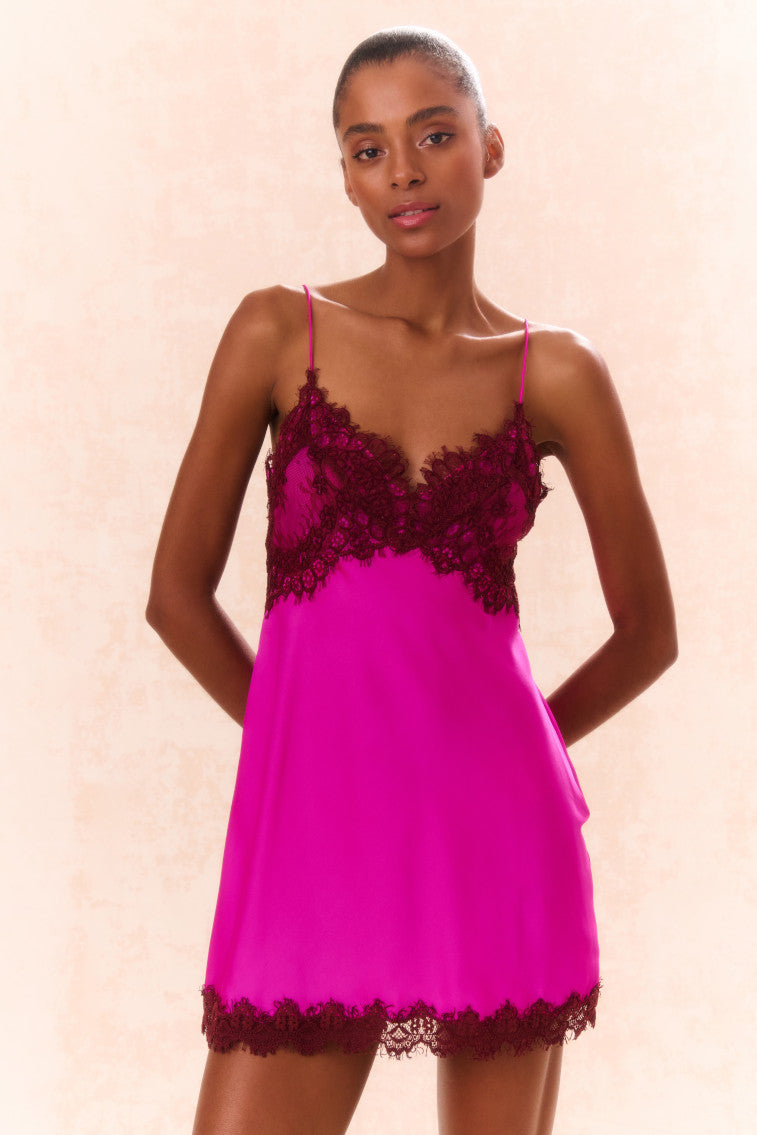 Waterman Lace Trimmed Mini Slip Dress - Elegant Women's Lace Trim Sleeveless Slip Dress for Party, Date Night & Special Occasions