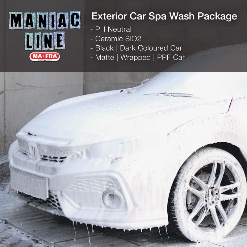 Premium Exterior Car Wash Kit - Maniac Line Car Spa Wash for Shine & Protection | Ideal for Home, Professional Detailing & Auto Care Enthusiasts
