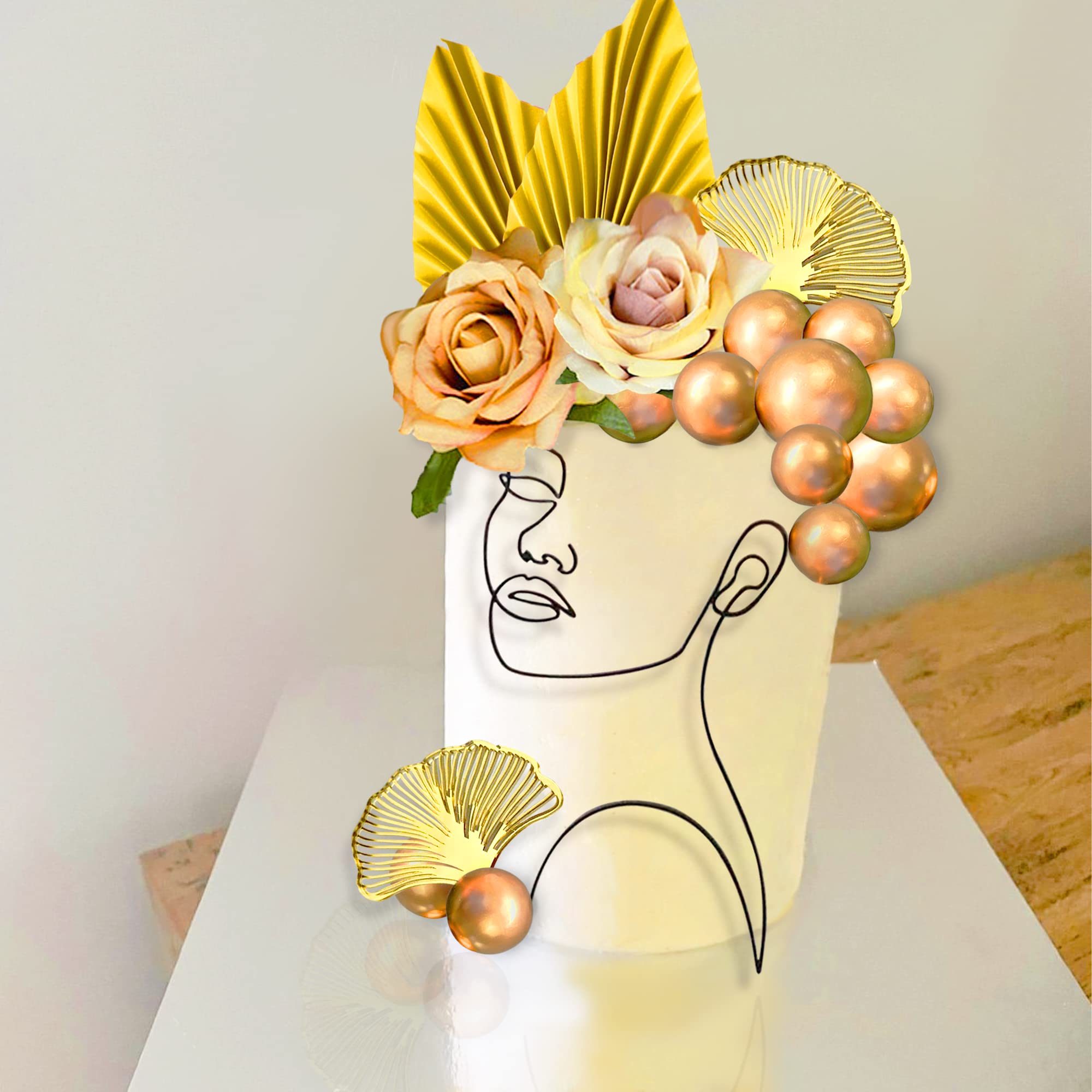 Elegant Acrylic Rose Cake Topper for Women - Minimalist Wedding Cake Decor, Bridal Shower, Birthday Party & Anniversary Celebration - Perfect for DIY Cake Decorating and Special Occasions