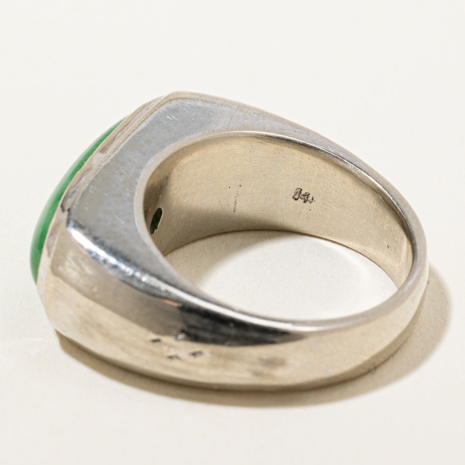 East West Cabochon Jade Ring - 4.80ct Genuine Jade - Size 5.25 - Elegant Statement Jewelry for Women - Perfect for Weddings, Parties & Everyday Wear