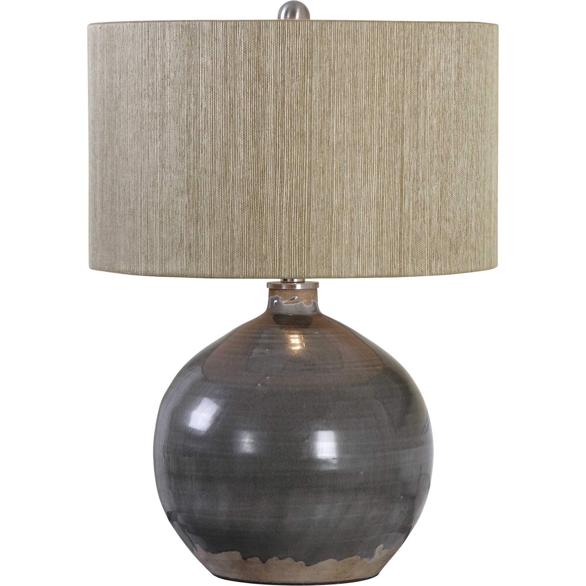 Charcoal Gray Ceramic Glaze Table Lamp with 24