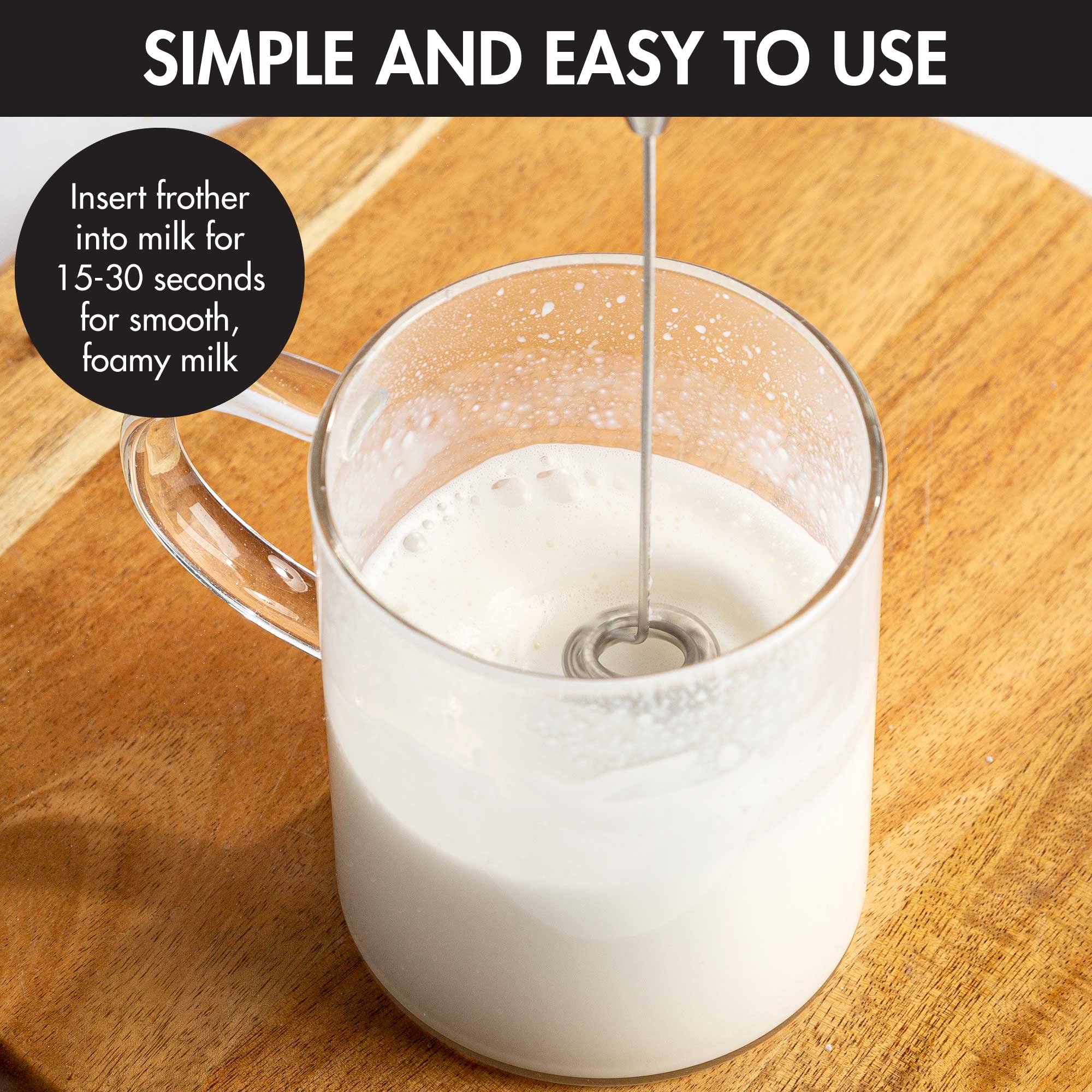 Primula Electric Milk Frother - Chrome Stainless Steel Handheld Frother for Coffee, Latte, Cappuccino - Perfect for Home, Office & Cafe Use