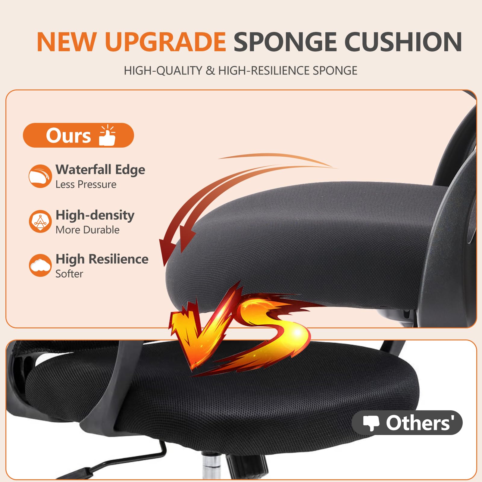Ergonomic Adjustable Height Drafting Stool - Tall Office Chair with Lumbar Support, Flip-Up Arms & Footrest for Standing Desks, Computer Work & Home Office Use
