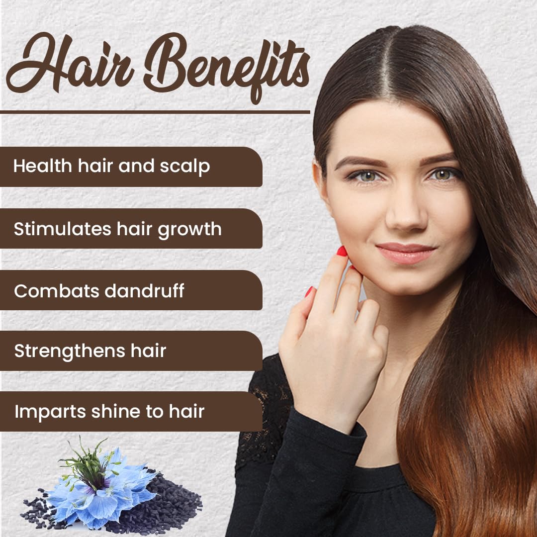 Pure Organic Black Seed Oil (Kalonji Oil) - 100% Cold Pressed for Hair Growth & Skin Care | Natural Onion & Black Seed Hair Oil | 50ml | Promotes Healthy Scalp & Glowing Skin | Perfect for Daily Hair & Skin Routine