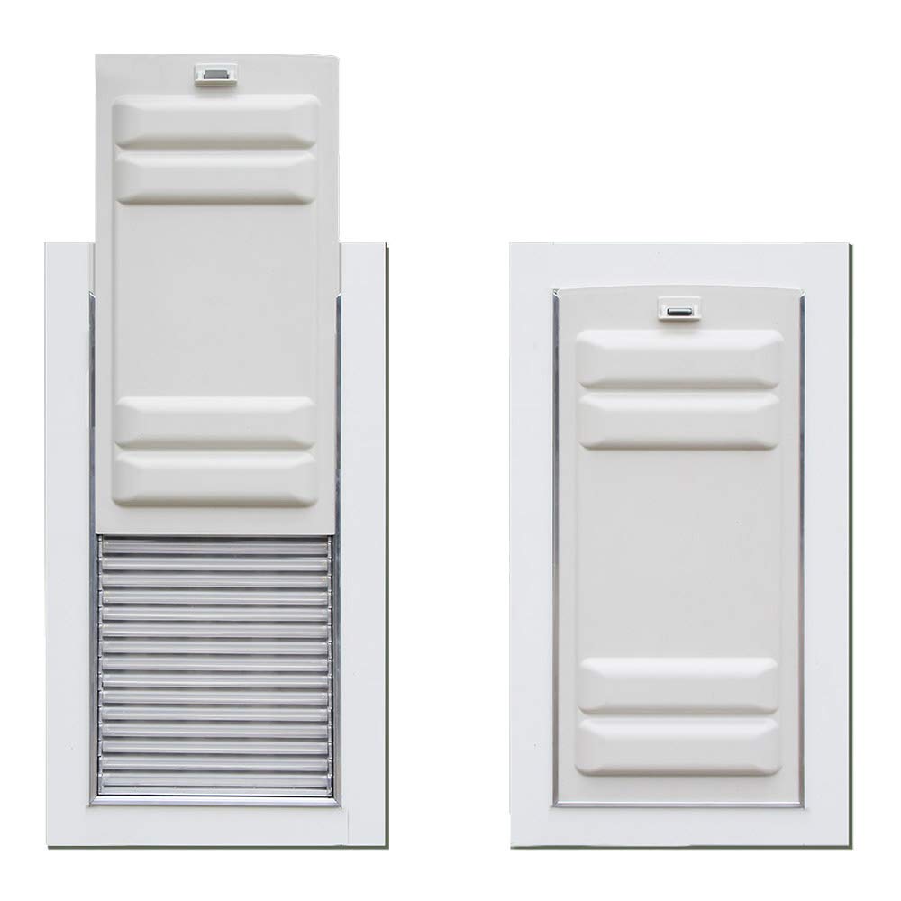 High Tech Pet Armor Flex Air Tight Aluminum Frame Pet Door - Durable Dog & Cat Door for Door Installation with Magnetic Latching Closure - Medium Size (6.5