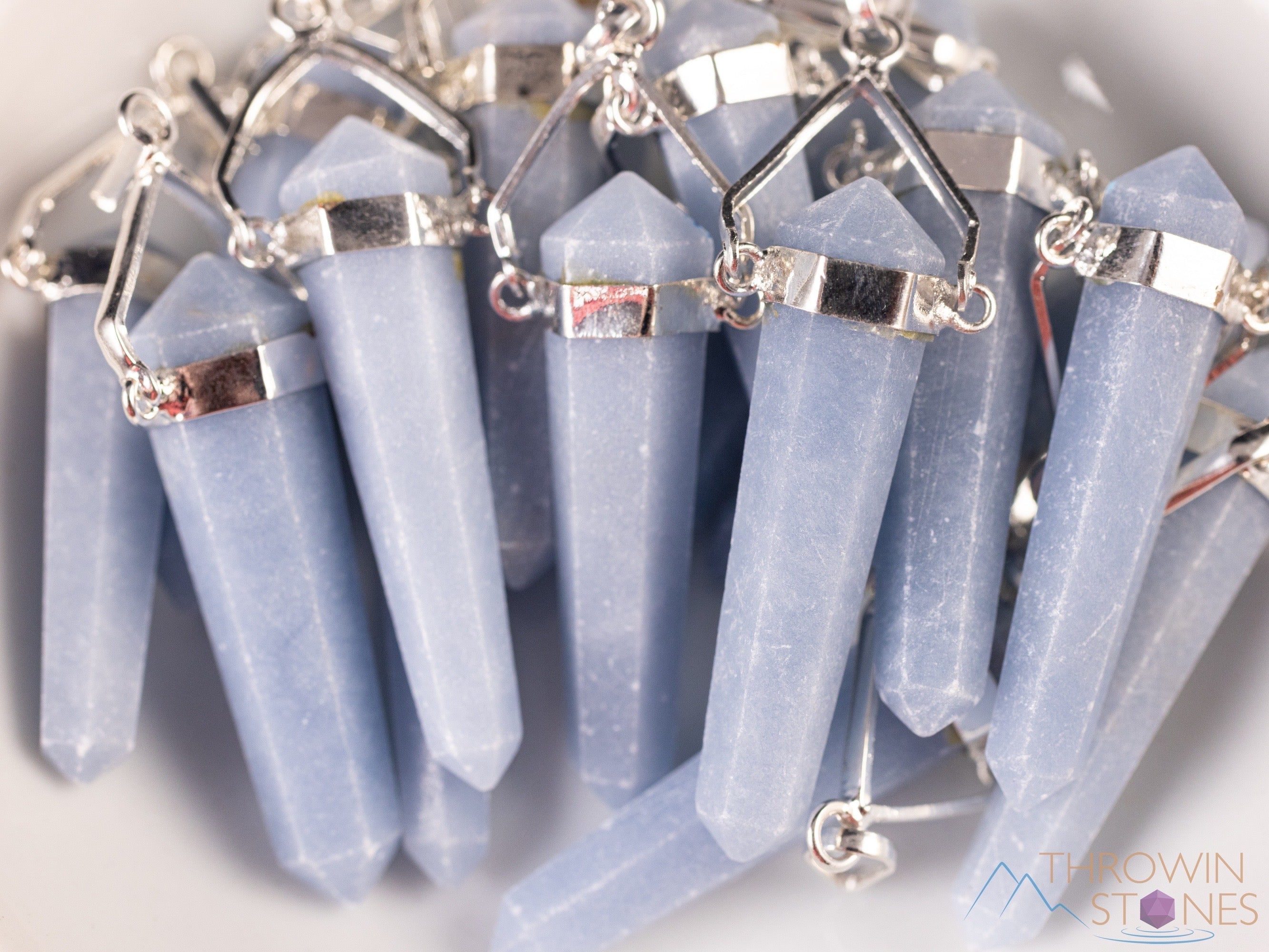 ANGELITE Crystal Pendant Necklace - Natural Healing Stone Jewelry, Handmade Blue Angelite Point for Chakra Balancing & Spiritual Growth | Perfect for Meditation, Energy Work & Gift Giving