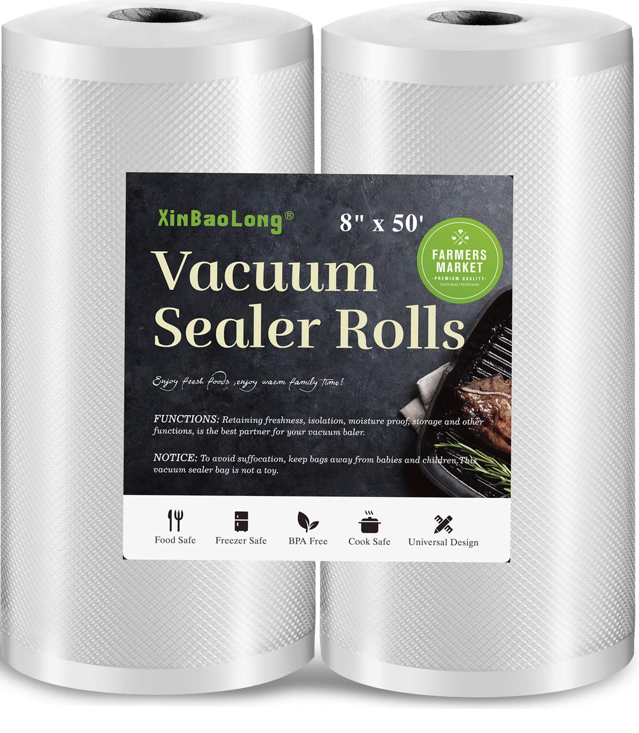 XinBaoLong Commercial Grade Vacuum Sealer Bags for Food Storage - 8